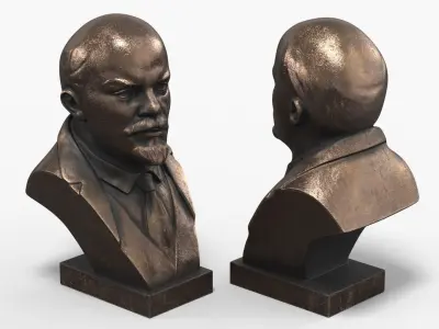 Bust of Lenin Soviet Revolutionary Bronze 3D model
