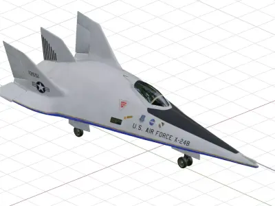 Martin Marietta X-24B - The FLYING FLATIRON Low-poly 3D model