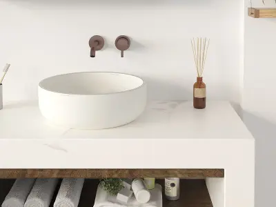 Bathroom vanity cabinet with bowl sink Free 3D model