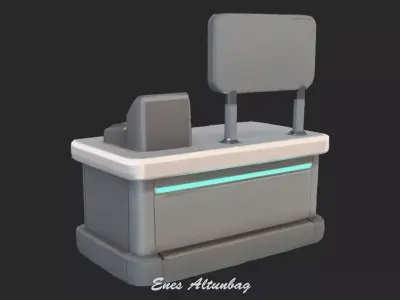 Futuristic Cash Register  3D Sci-Fi Checkout Counter  3D model