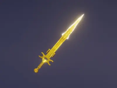 Fantasy Light Sword - holy Sword - Elemental Sword  Low-poly 3D model