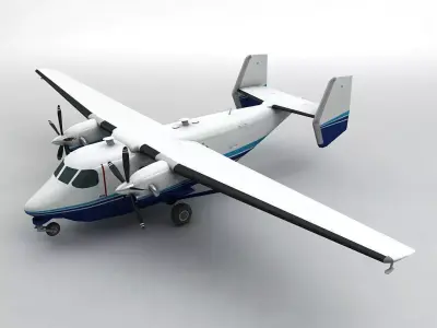 PZL M-28 Skytruck Aircraft Low-poly 3D model