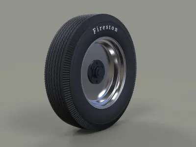 Wheel from old school Formula One 3D model