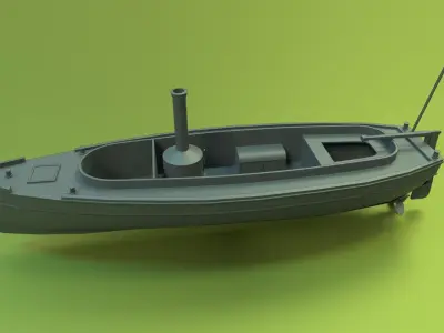 Steam Lifeboat 1880 Low-poly 3D model