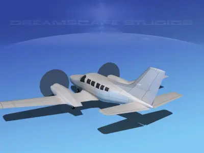 Cessna 402 Businessliner SS Low-poly 3D model