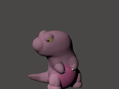 Cute dino model high detailed low poly Low-poly 3D model