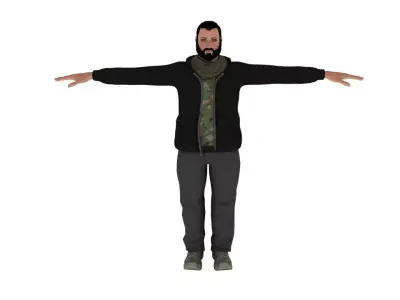 man fatty Free low-poly 3D model