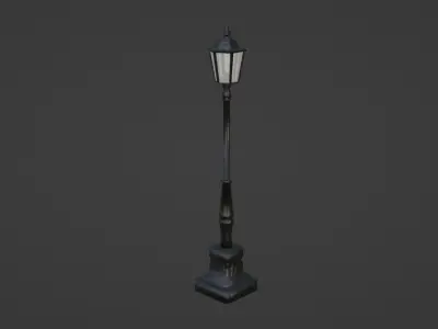 Old Fashioned Street Lamp Low-poly 3D model