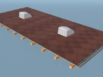 Mounted Roof Vent Cover with Louvered Grille 3D model