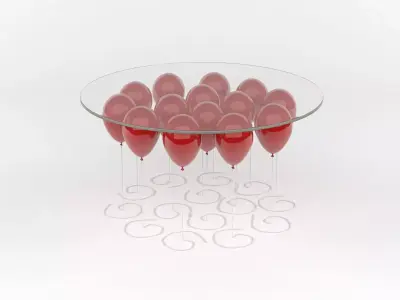 Balloon glass table with balloons Free 3D model
