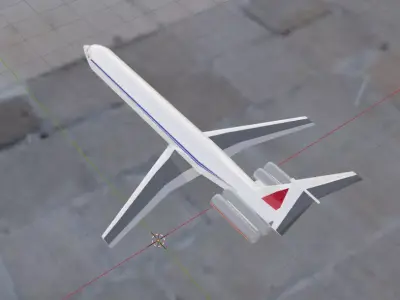 Il-62M Style Quad Jetliner - Custom Soviet Plane Low-poly 3D model