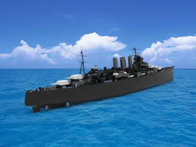 HMS Devonshire County-class heavy cruiser 3D model