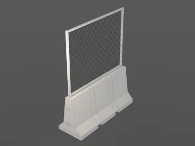 Concrete barrier Low-poly 3D model