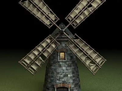 Medieval Windmill 3D model