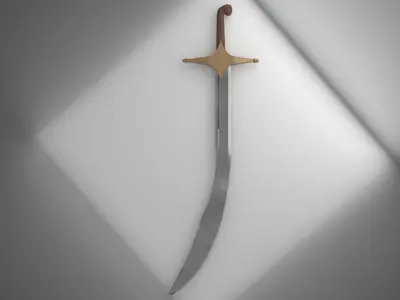 kilidsch sword low poly Low-poly 3D model