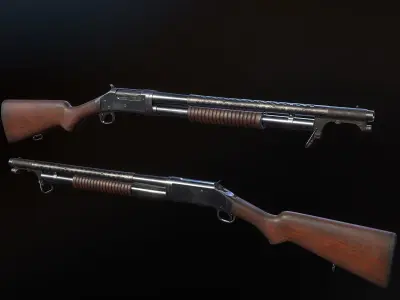 M1897 Trench Gun Low-poly 3D model