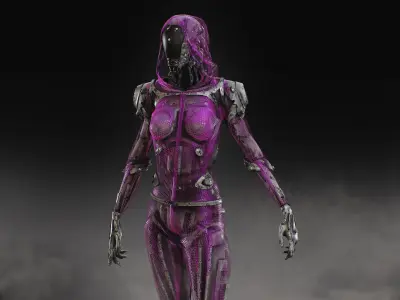 Sci Fi Robot Aurora Low-poly 3D model