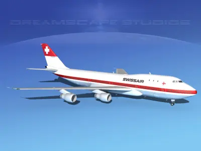 Boeing 747-100 Swissair 3D model