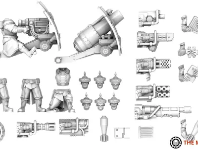 Exalted Scions - Heavy Weapons Teams 3D print model