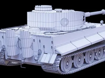 Tiger 1 GameReady tank Low-poly 3D model