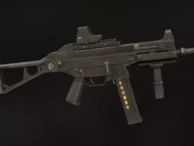 UMP-45 gun Low-poly 3D model