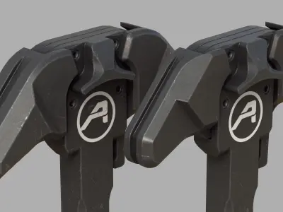 BREACH Charging Handle - Replica - LOW POLY Low-poly 3D model