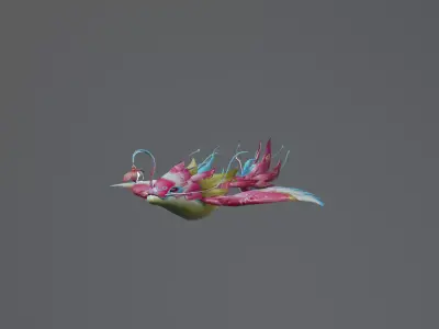 Sea Fish Pink Low-poly 3D model