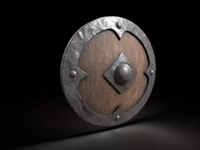 circle shiled soldier armour guard Low-poly 3D model