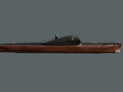 Project 665 Whiskey Long Bin submarine Low-poly 3D model