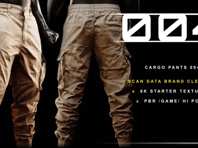 Cargo Pants 004 Low-poly 3D model