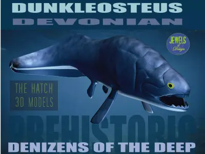 Dunkleosteus whale Low-poly 3D model