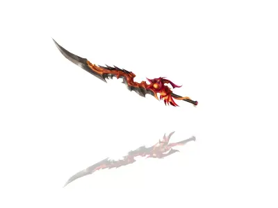 Dragon Fang Katana Low-poly 3D model