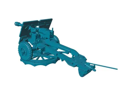 1-16 scale Ordnance QF 25-pounder field gun Free 3D model
