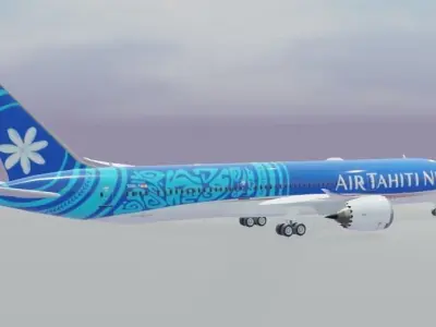 Air Tahiti Nui Boeing 787-9 dreamliner  Low-poly 3D model