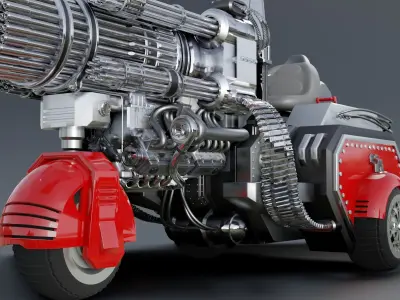 Animal movie gun vehicle 3D model