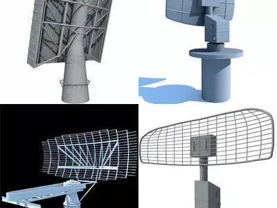 Set of 4 Radars 3D Models 3D model