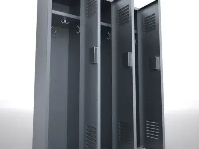 Lockers three metal 3D model