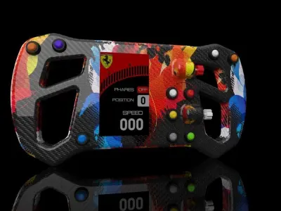 Carbon Fiber Steering Wheel 3D model