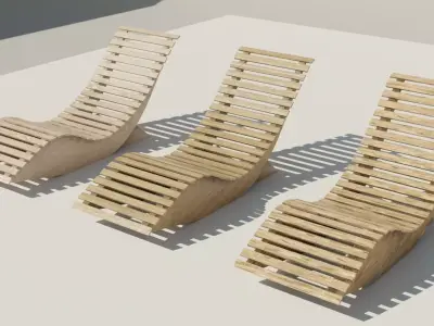 Modern long chair Free low-poly 3D model