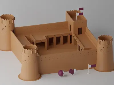Zubara Fort Qatar 3D model