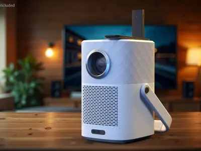Modern Indoor Projector with Remote and Dongle 3D model