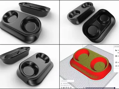 Pet Bowl M01 - with STL Low-poly 3D model