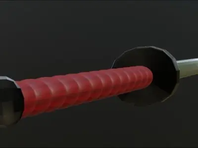 katana samurai sword Low-poly 3D model 25