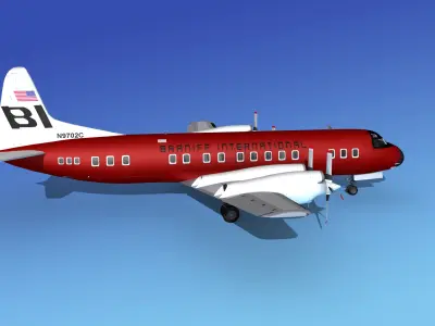 Lockheed L-188 Electra HP Braniff Intl 5 3D model