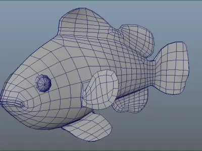 Clown Fish Game Ready Model with Animations Low-poly 3D model