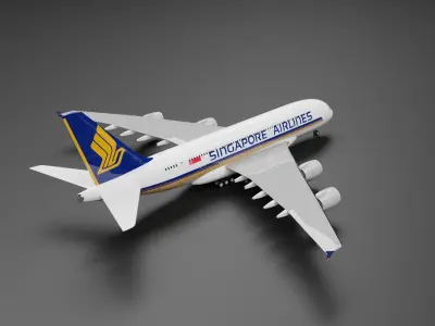 Airbus A380-800 with Singapore Livery 3D model