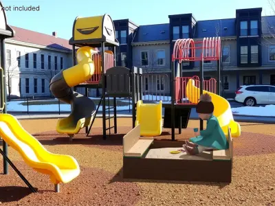 Toddler Girl in Sandpit 3D model