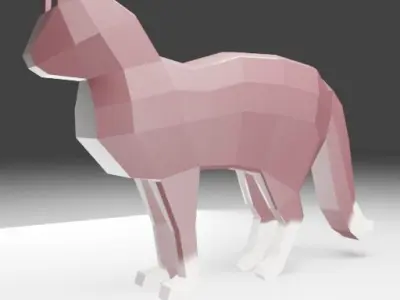 Cat and Dog Free low-poly 3D model