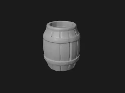 Barrel Medieval PBR Game Ready Stylized Low-poly 3D model