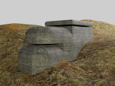 Bunker WW2 Low-poly 3D model